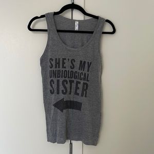 Custom graphic fun tank top, WORN ONCE